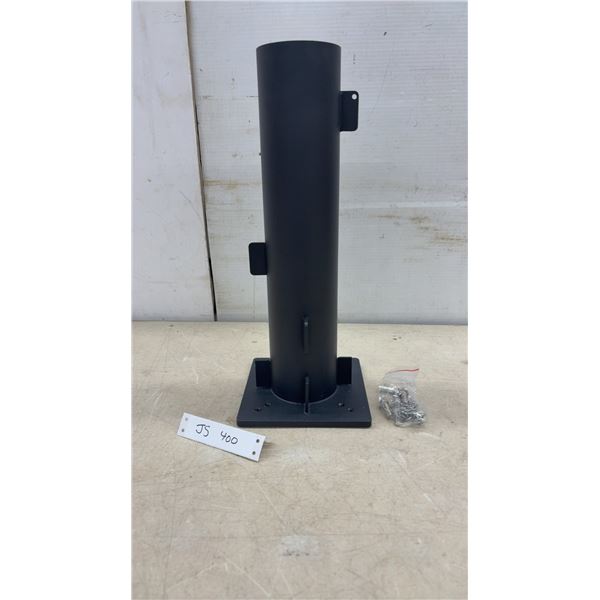 Powder-Coated Steel Mounting Post with Square Bolt-Down Base and Hardware Kit