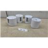 Image 1 : Lot of 4 White Plastic Golf Putting Green Hole Cups with Flagstick Support
