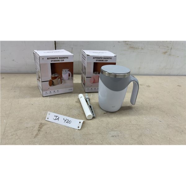 2 Automatic Magnetic Stirring Cup Model HY-K620 with USB Cable, Lid