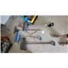 Image 1 : Dual-Handle Snow Pusher, Snow Shovels, and Metal Leaf Rakes