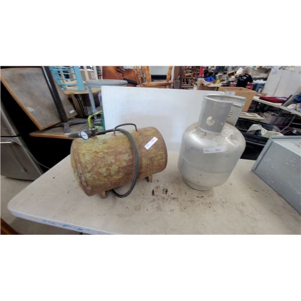 Air Pressure Tank with Gauge and Propane Cylinder