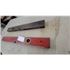 Image 2 : Two Vintage Wooden Spirit Levels with Brass Fittings, Red Painted and Natural Wood