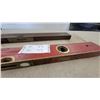 Image 6 : Two Vintage Wooden Spirit Levels with Brass Fittings, Red Painted and Natural Wood