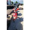 Image 2 : Red 50cc Gas-Powered Scooter, Chinese Model, Silver V-Trim Headlight, Two-Tone Seat