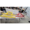 Image 1 : Yellow and Red ATV/UTV Front Brush Guards with Integrated Cargo Racks, Set of Two