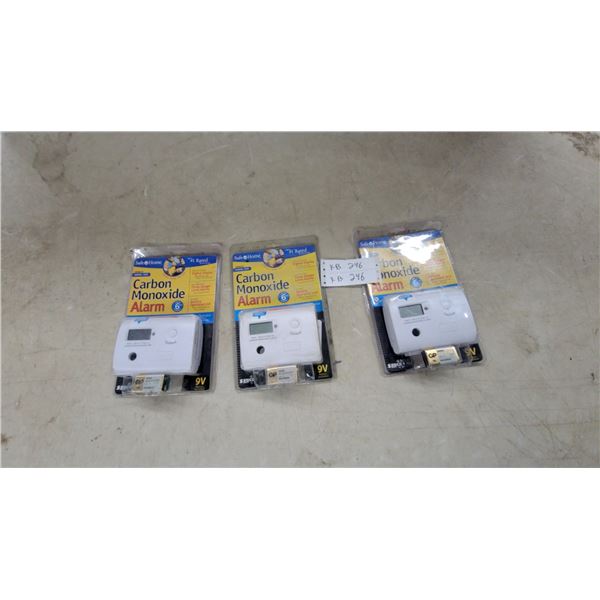 4x Senco Model One Safe Home Carbon Monoxide Alarms with Digital Display and 9-Volt Batteries