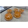 Image 4 : Anchor Hocking Fire-King Shell Pattern Peach Luster and White Gold Trim Cups and Saucers