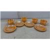 Image 8 : Anchor Hocking Fire-King Shell Pattern Peach Luster and White Gold Trim Cups and Saucers