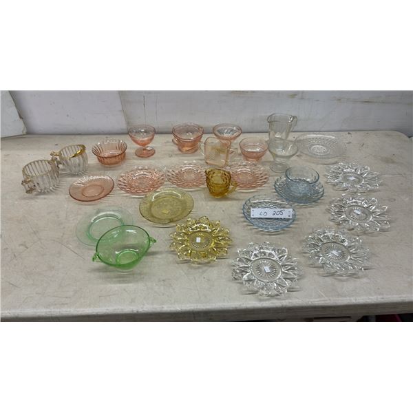 Mixed Depression Era Glassware Including Federal Patrician Spoke and Hocking Cameo and More
