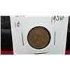 Image 7 : Five Canadian Small Cent Coins, 1932, 1933, 1934, 1935, and 1936