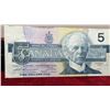 Image 3 : 1986 Bank of Canada Five Dollar Bill, Birds of Canada Series, Laurier Portrait