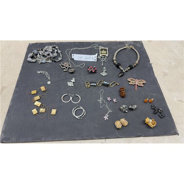 Assorted Fashion Jewelry: Necklaces, Earrings, Brooches, and More