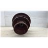 Image 2 : Brown Glazed Porcelain Three-Shed Electrical Post Insulator, 13" High
