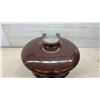 Image 4 : Brown Glazed Porcelain Three-Shed Electrical Post Insulator, 13" High