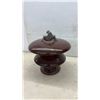 Image 5 : Brown Glazed Porcelain Three-Shed Electrical Post Insulator, 13" High
