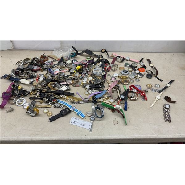 Large Assortment Wristwatches, Pocket Watches, Parts & Pieces: Casio, Timex, Fossil, and More