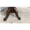 Image 2 : Antique Solid Oak Round Pedestal Parlor Table with Carved Claw Feet, 29 x 25 1/2", by Red Wing