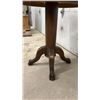 Image 4 : Antique Solid Oak Round Pedestal Parlor Table with Carved Claw Feet, 29 x 25 1/2", by Red Wing