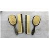 Image 3 : Silver-Plated Seven-Piece Vanity Dresser Set with Embossed Floral Design and More