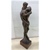 Image 2 : Bronze-Finish Sculpture of Embracing Couple on Wooden Base, 25" Tall