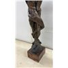 Image 3 : Bronze-Finish Sculpture of Embracing Couple on Wooden Base, 25" Tall