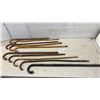 Image 1 : Collection of Ten Vintage Wooden Crook-Handle Walking Canes