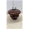 Image 4 : Brown Porcelain Multi-Skirt Station Post Electrical Insulator, 14" High