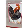 Image 4 : Framed Watercolor Painting of a Rooster by Scory with Red Frame, 12 1/2 x 10"