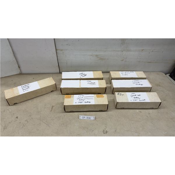 Seven Boxes of 1990-1991 Pro Set Hockey, Football, Baseball, and CFL Cards and More