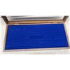 Image 3 : Two Glass-Top Display Cases: Wood with Blue Felt Insert and Black with Compartments