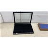 Image 4 : Two Glass-Top Display Cases: Wood with Blue Felt Insert and Black with Compartments
