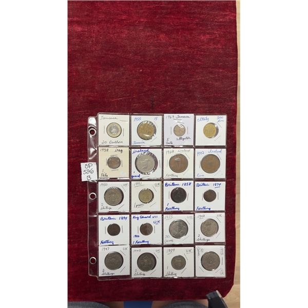 20 Vintage World Coins- Jamaica, Italy, Ireland and More