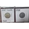 Image 19 : 20 Vintage Canadian 1920's to 1950's- Nickels