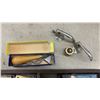 Image 5 : Vintage Hardware Lot with Hinges, Lock, Wood Working Jig / Fence, Sanding Drums and More