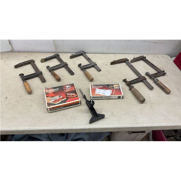 Vintage Steel F-Clamps, Black & Decker Gripmate and Workmate Horizontal Clamp, and More
