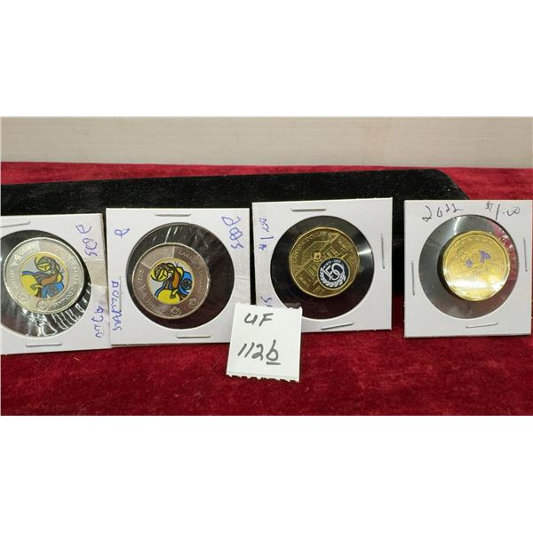 Four Canadian Commemorative Coins: 2023 Daphne Odjig Toonies, 2025 and 2022 Loonies