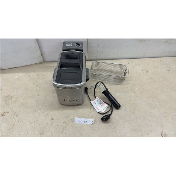 Bravetti Stainless Steel Deep Fryer with Digital Timer, Frying Basket, and Cord