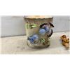 Image 10 : E.S.D. Japan Hand-Painted Bluebird Cookie Jar, (Has Small Chips - Pictured), Milk Glass Dishes