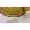 Image 5 : Amber Carnival Glass Hen on Nest Dish, Green Measuring Cup, Pyrex Refrigerator Dish.