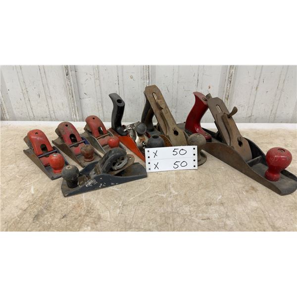 Hoppe Bench Plane Made in Germany with Red Handles and Assorted Vintage Planes