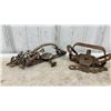 Image 3 : Antique Newhouse-Style Double Long Spring Steel Jaw Leg-Hold Traps