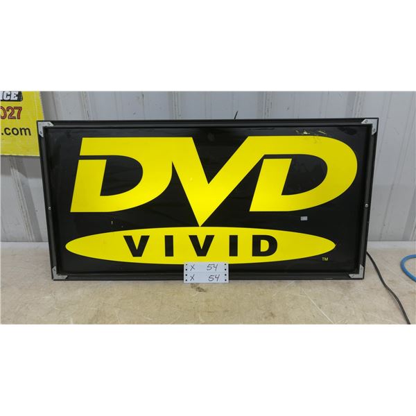 DVD Vivid Illuminated Promotional Retail Display Sign by Dynamic Displays 30 x 15 x 5