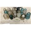 Image 3 : Vintage Galvanized Metal Coal Scuttle with Antique Glass Electrical Insulators