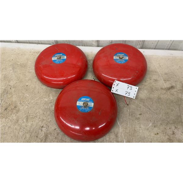 Lot of 3 Mirtone Model 3466 24VDC 0.06A Fire Alarm Bells, UL Listed