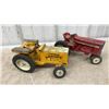 Image 7 : Vintage Toy Farm Tractors, Trailers, Bulldozer, and Spare Tires Lot