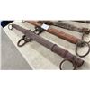 Image 2 : Lot of Four Antique Wooden Singletrees with Iron Rings and Hardware
