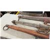 Image 7 : Lot of Four Antique Wooden Singletrees with Iron Rings and Hardware