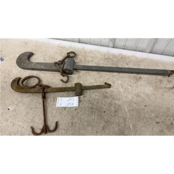 Two Vintage Steelyard Scales, Brass and Cast Iron, Made in USA and More