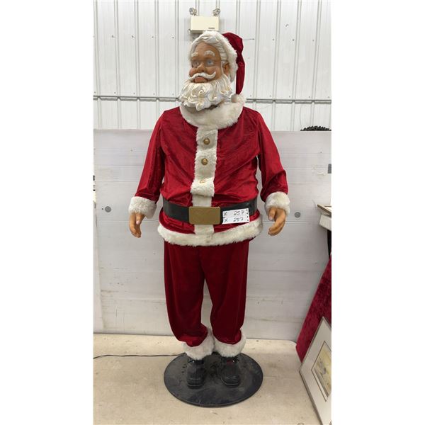 Gemmy Life-Size Animatronic Santa Claus Figure with Glasses on Round Base 60" Tall