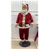 Image 1 : Gemmy Life-Size Animatronic Santa Claus Figure with Glasses on Round Base 60" Tall